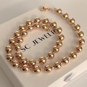 🎄 HOLIDAY PICK 🎄 18k Gold Plated Ball Necklace Statement Waterproof Jewelry